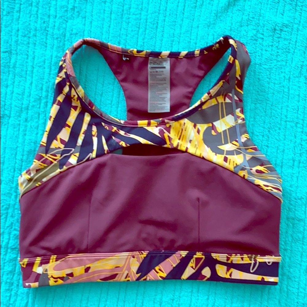 GYMSHARK dark ruby paradise SPORTS BRA  -  SIZE M